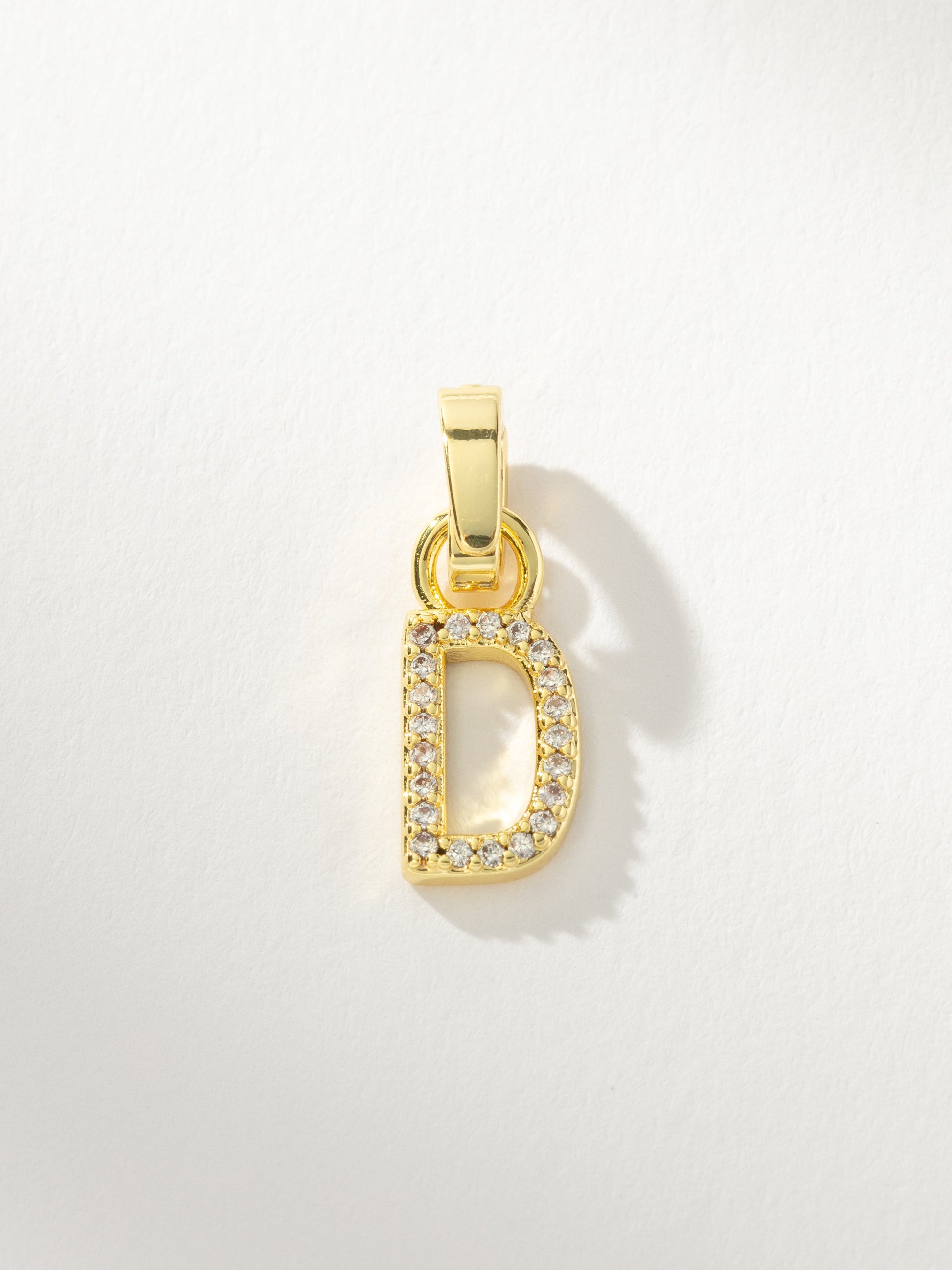 Letter Charm | Pavé Gold D | Product Image | Uncommon James