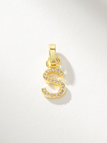["Letter Charm ", " Pavé Gold S ", " Product Image ", " Uncommon James"]