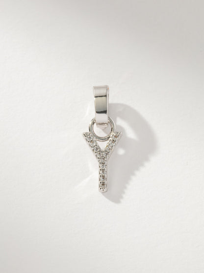 ["Letter Charm ", " Pavé Silver Y ", " Product Image ", " Uncommon James"]