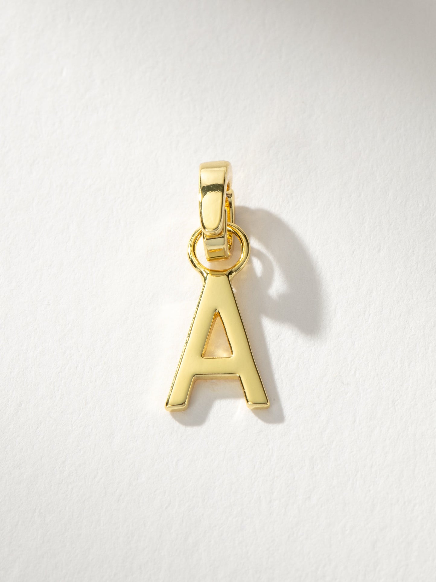 Letter Charm | Gold Solid A | Product Image | Uncommon James