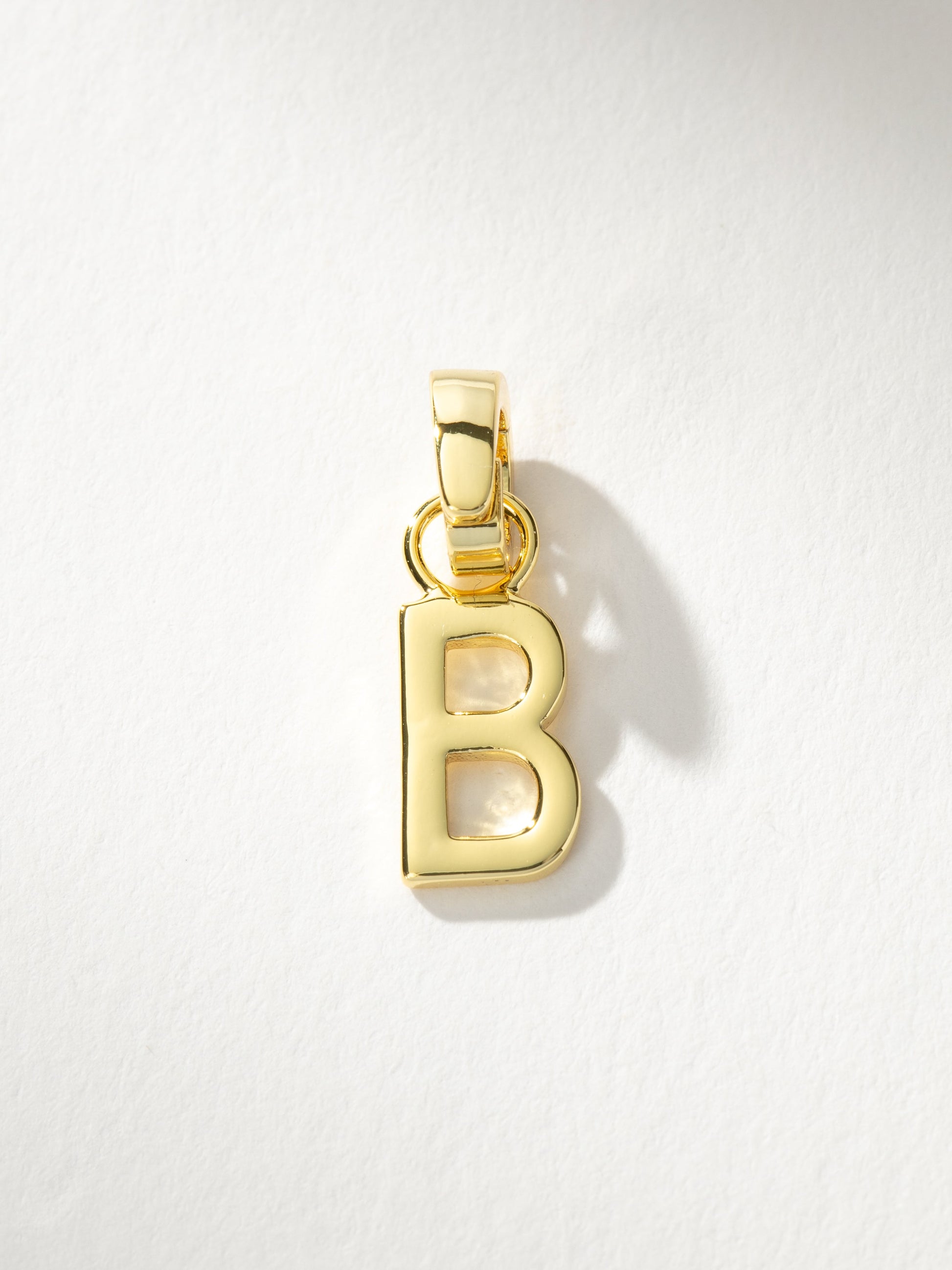 Letter Charm | Gold Solid B | Product Image | Uncommon James