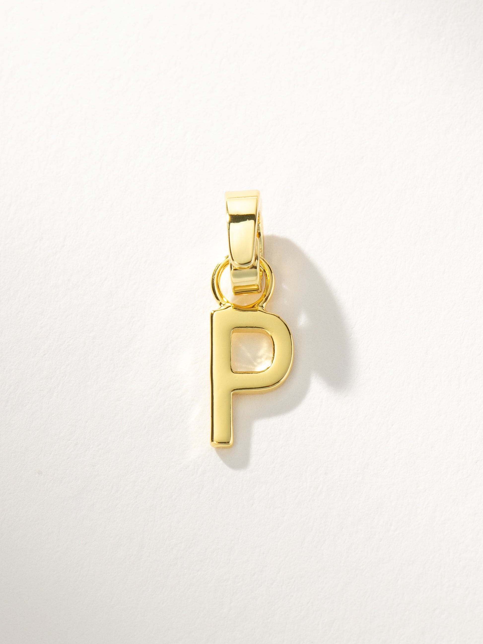 Letter Charm | Gold Solid P | Product Image | Uncommon James