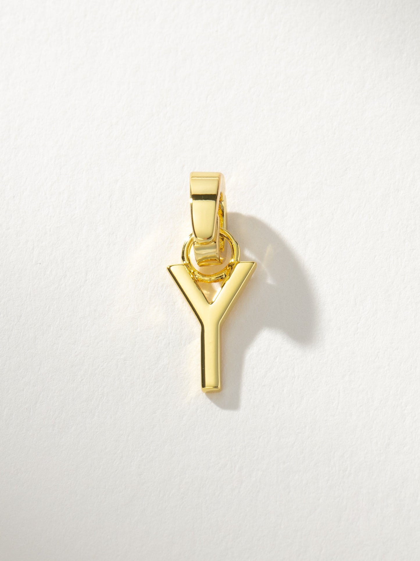 Letter Charm | Gold Solid Y | Product Image | Uncommon James