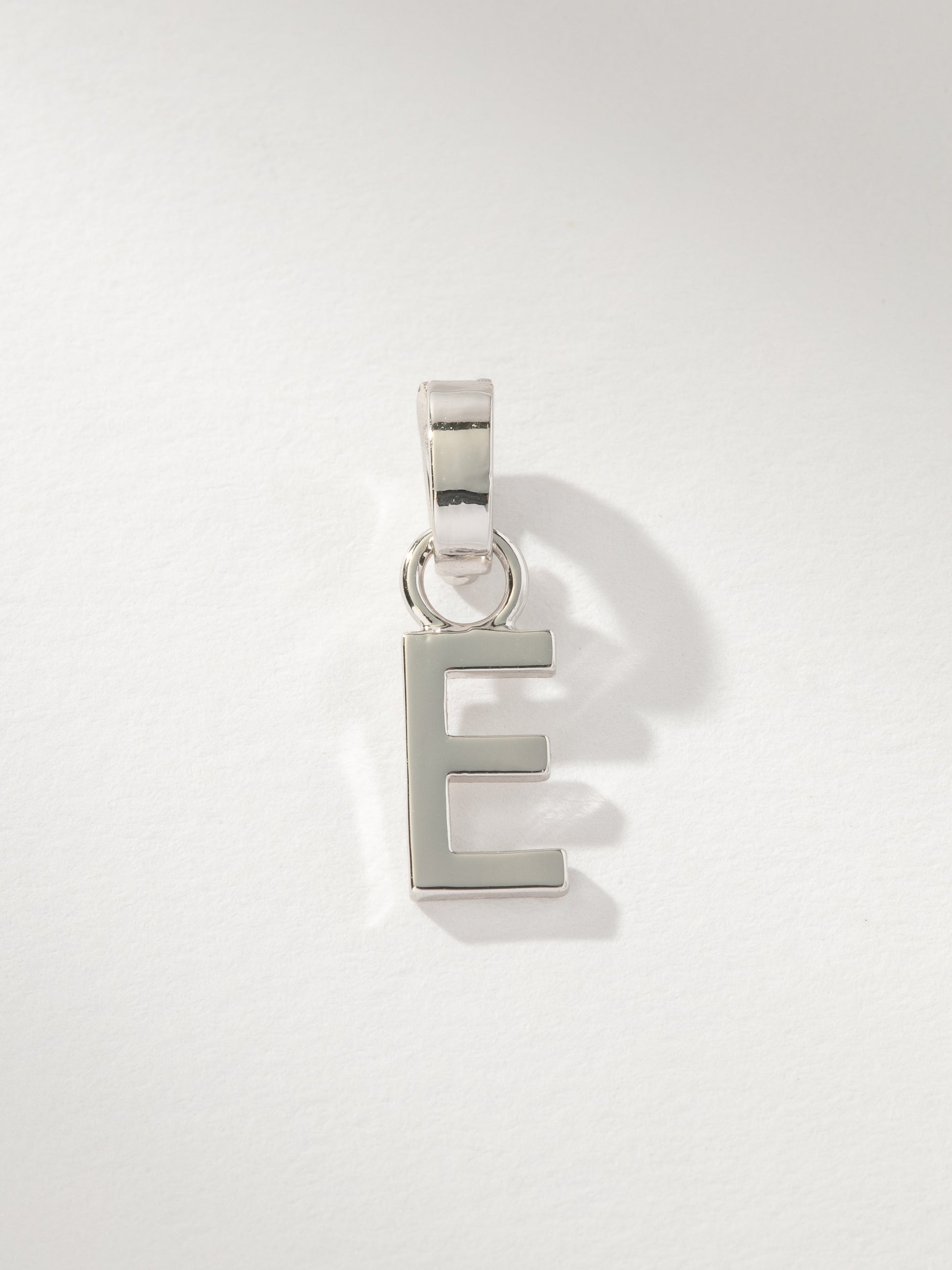Letter Charm | Silver Solid E | Product Image | Uncommon James