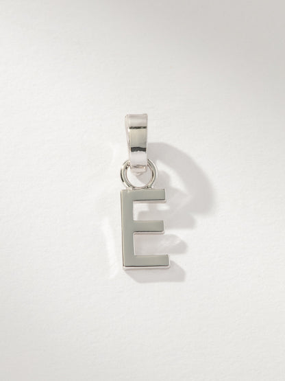 ["Letter Charm ", " Silver Solid E ", " Product Image ", " Uncommon James"]