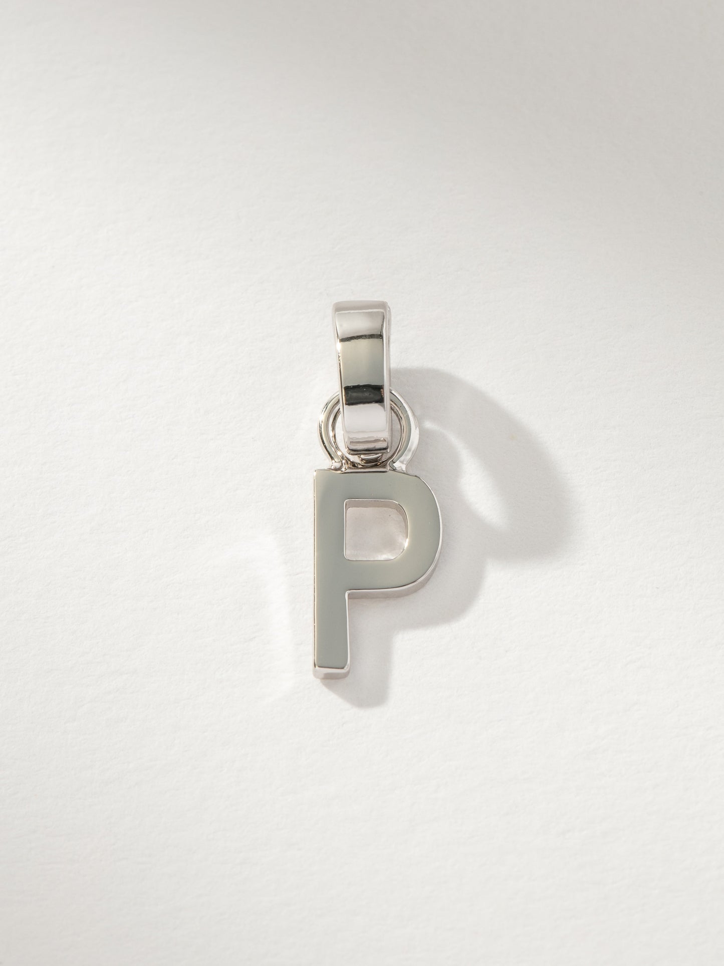 Letter Charm | Silver Solid P | Product Image | Uncommon James