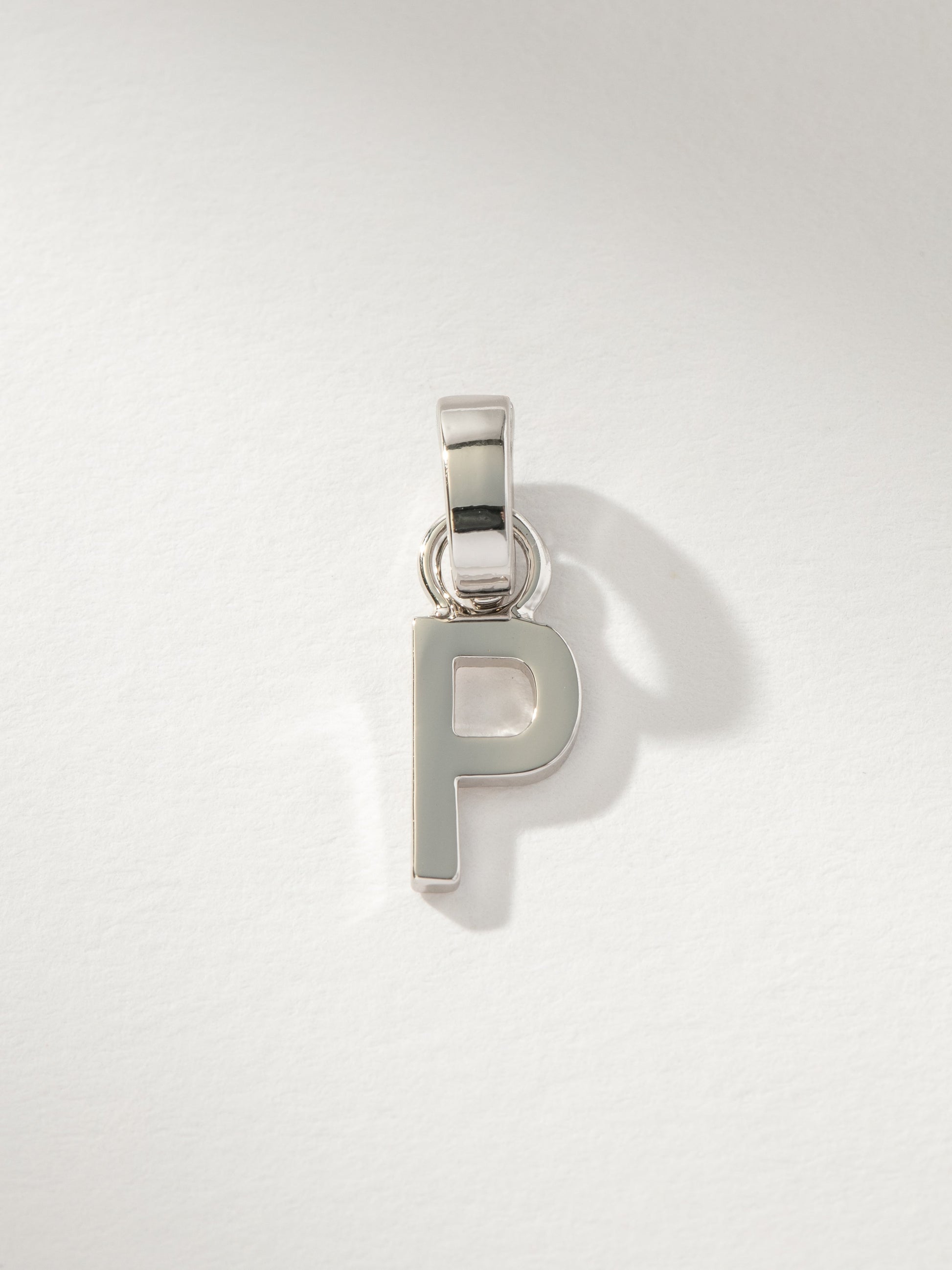 Letter Charm | Silver Solid P | Product Image | Uncommon James