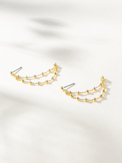 ["Ball and Chain Earrings ", " Gold ", " Product Image ", " Uncommon James"]