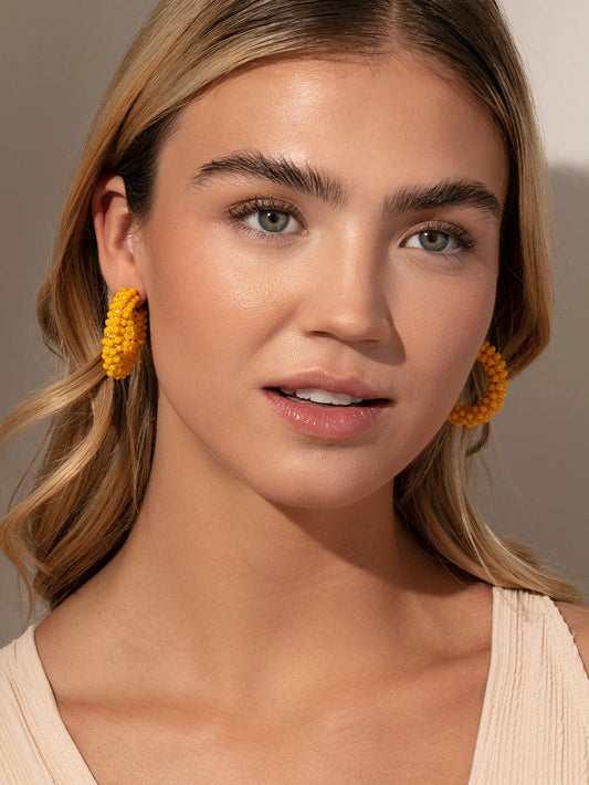 Beaded Hoops | Yellow | Product Image | Uncommon James
