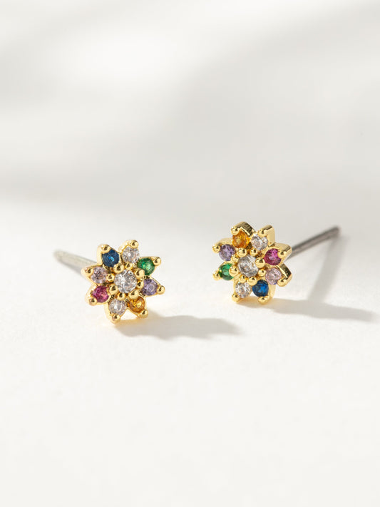 Colorful Flower Stud Earrings | Gold | Product Image | Uncommon James