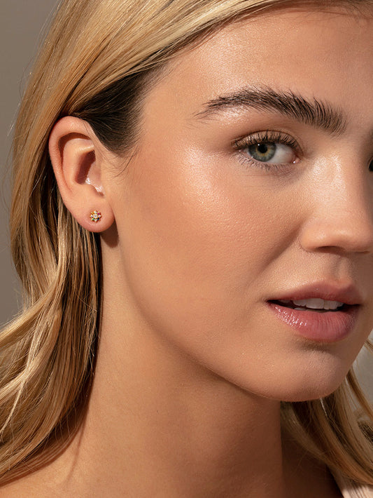 Colorful Flower Stud Earrings | Gold | Product Image | Uncommon James