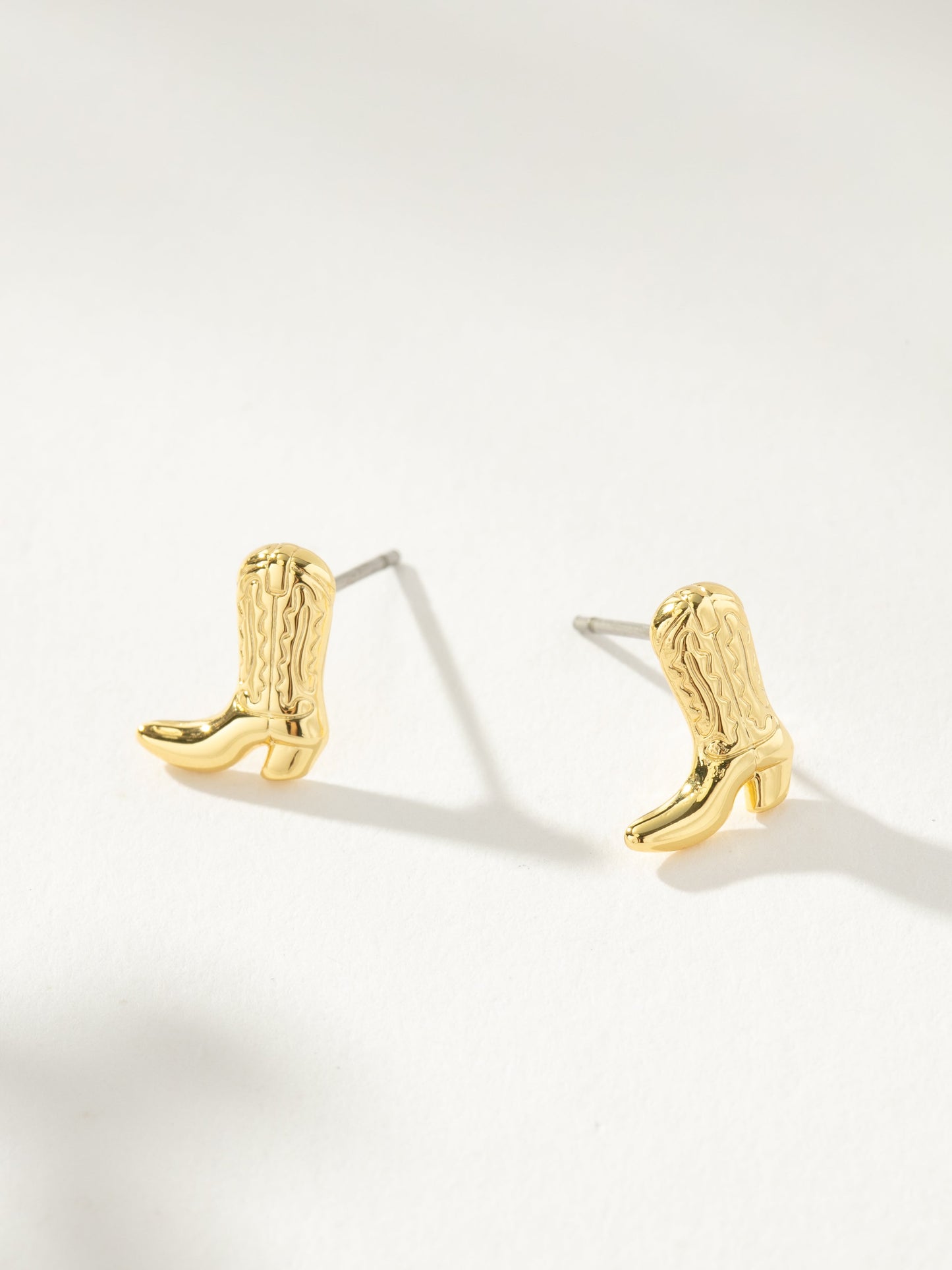 Cowboy Boot Stud Earrings | Gold | Product Image | Uncommon James