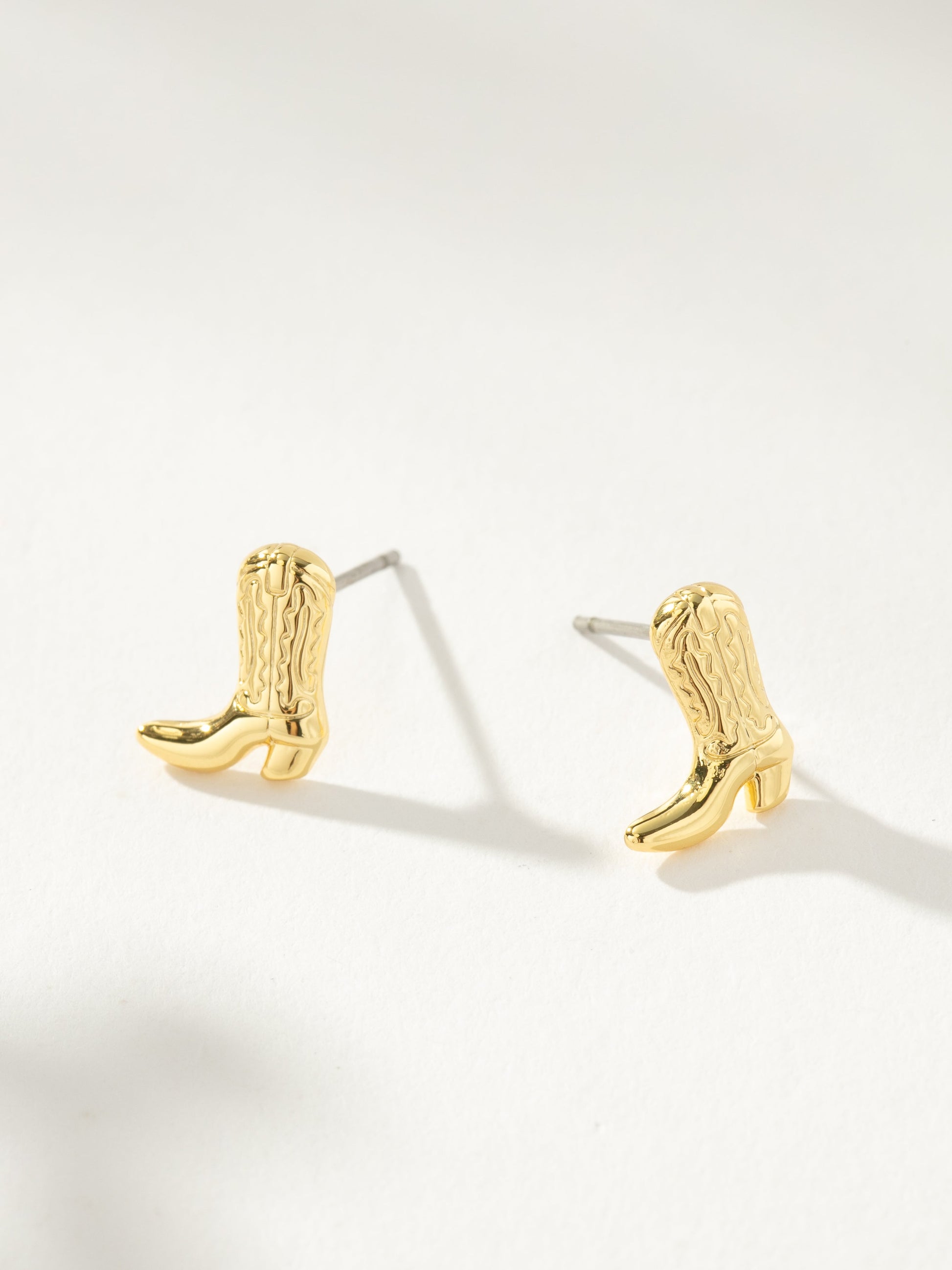 Cowboy Boot Stud Earrings | Gold | Product Image | Uncommon James