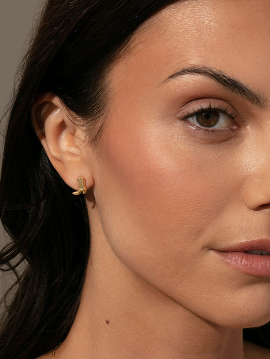 Cowboy Boot Stud Earrings | Gold | Product Image | Uncommon James