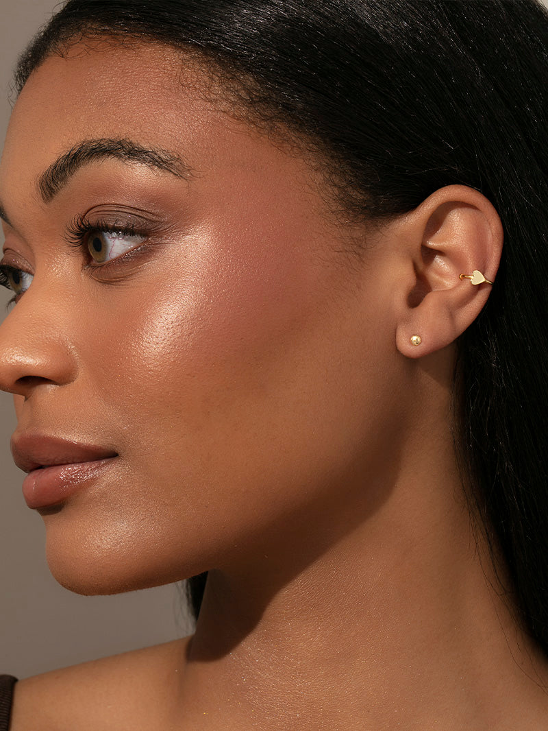 Heart Ear Cuff | Gold | Model Image | Uncommon James