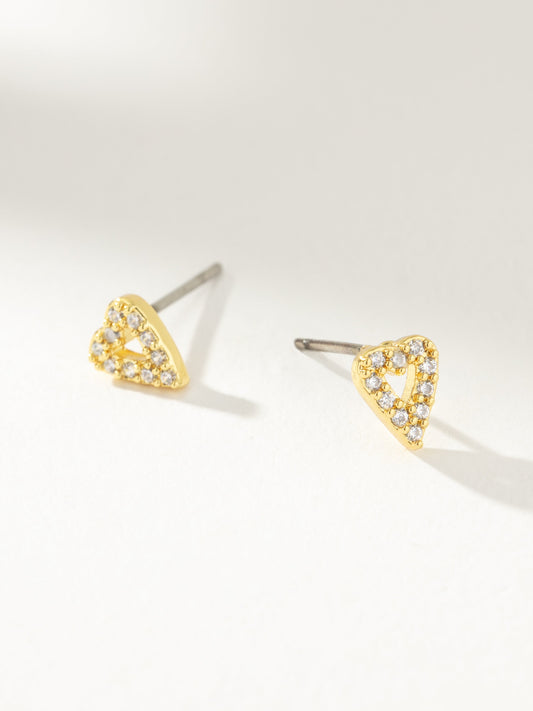 Open Hearts Stud Earrings | Gold | Product Image | Uncommon James