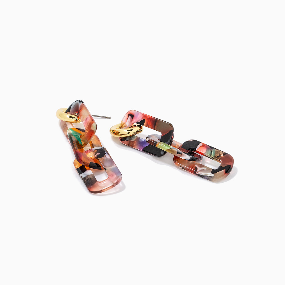 Resin Link Earrings | Pink Resin | Product Detail Image | Uncommon James