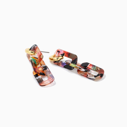 ["Resin Link Earrings ", " Pink Resin ", " Product Detail Image ", " Uncommon James"]