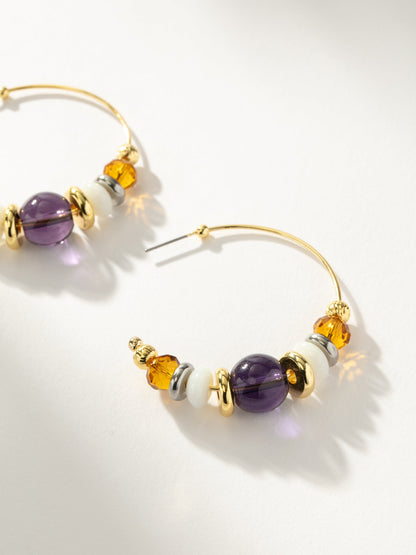 ["Vintage Bead Hoop Earrings ", " Gold ", " Product Detail Image ", " Uncommon James"]