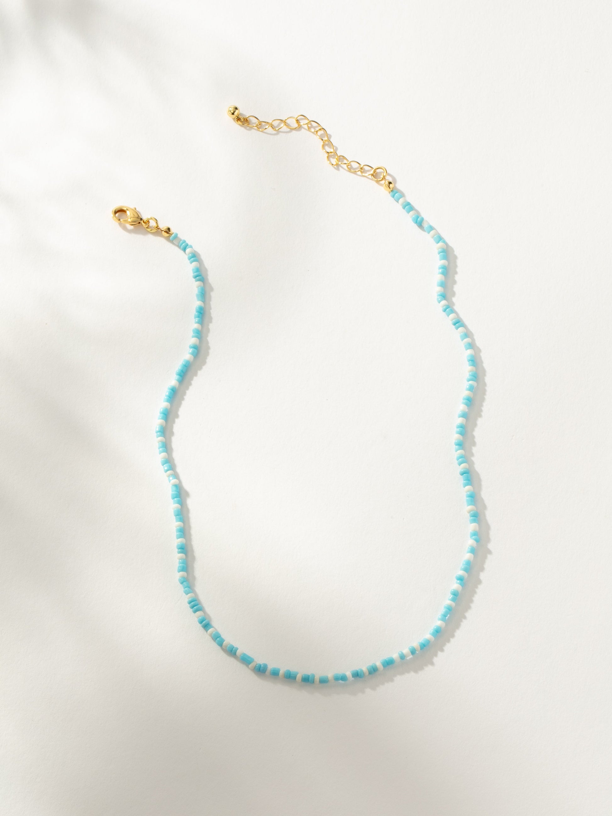 Beaded Necklace | Blue White Mid | Product Image | Uncommon James