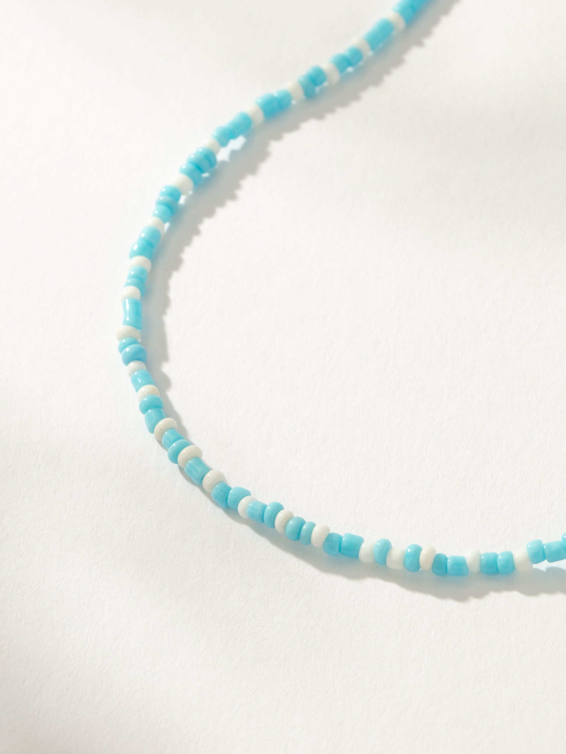 Beaded Necklace | Blue White Mid | Product Detail Image | Uncommon James