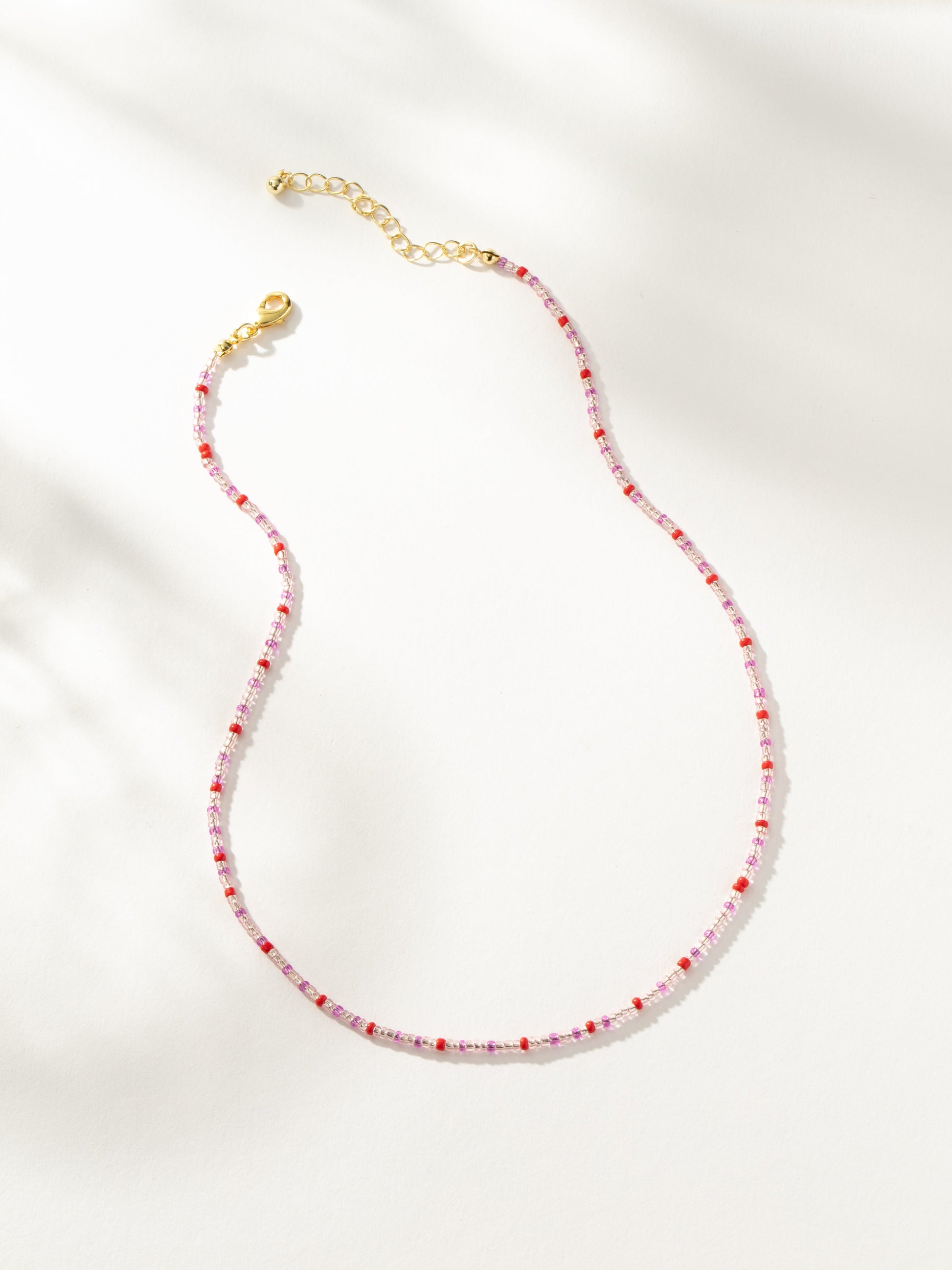 Beaded Necklace | Pink Red Long | Product Image | Uncommon James