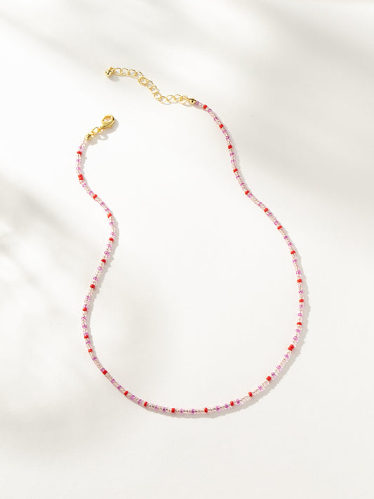 Beaded Necklace | Pink Red Long | Product Image | Uncommon James