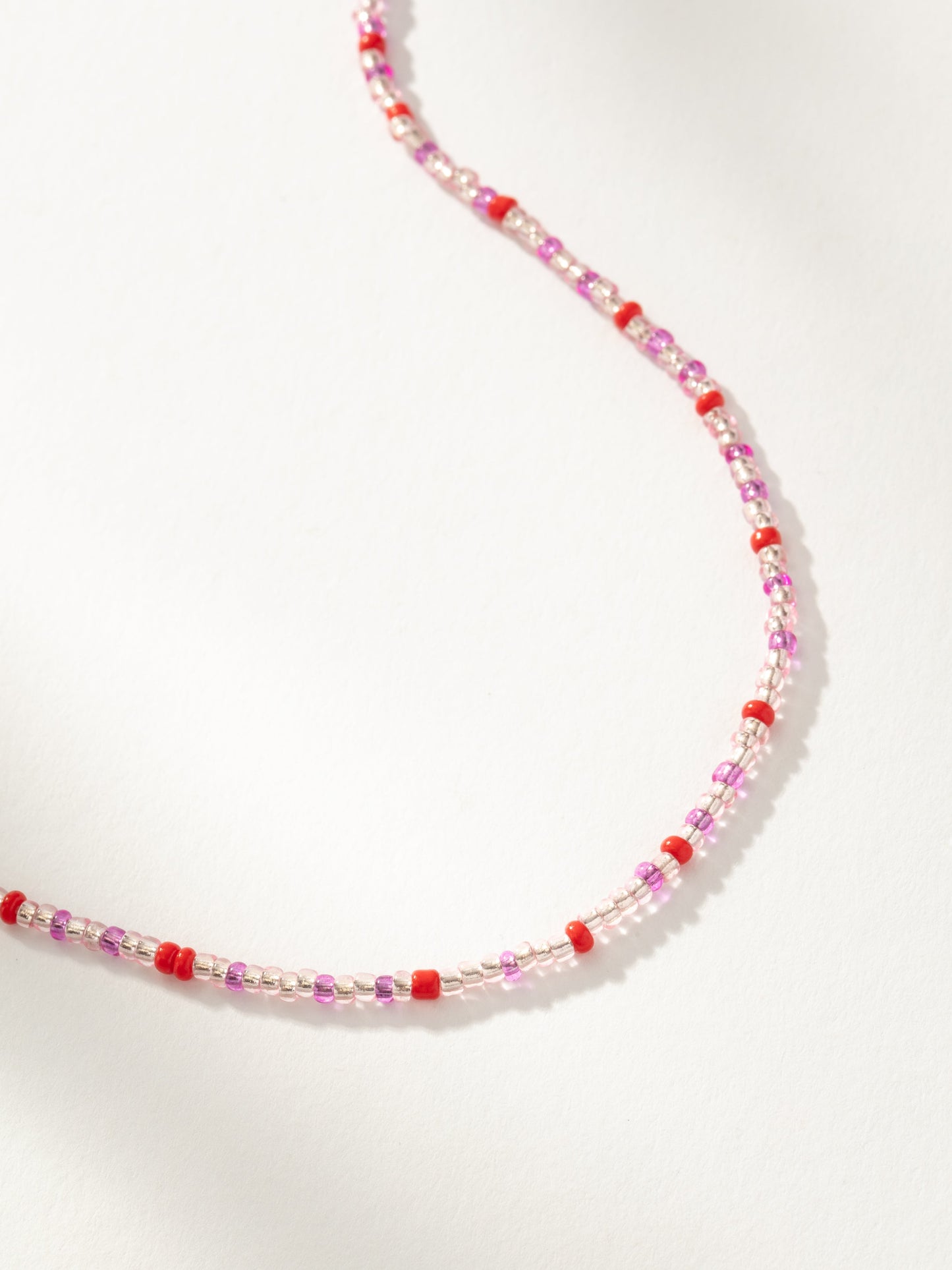 Beaded Necklace | Pink Red Long | Product Detail Image | Uncommon James