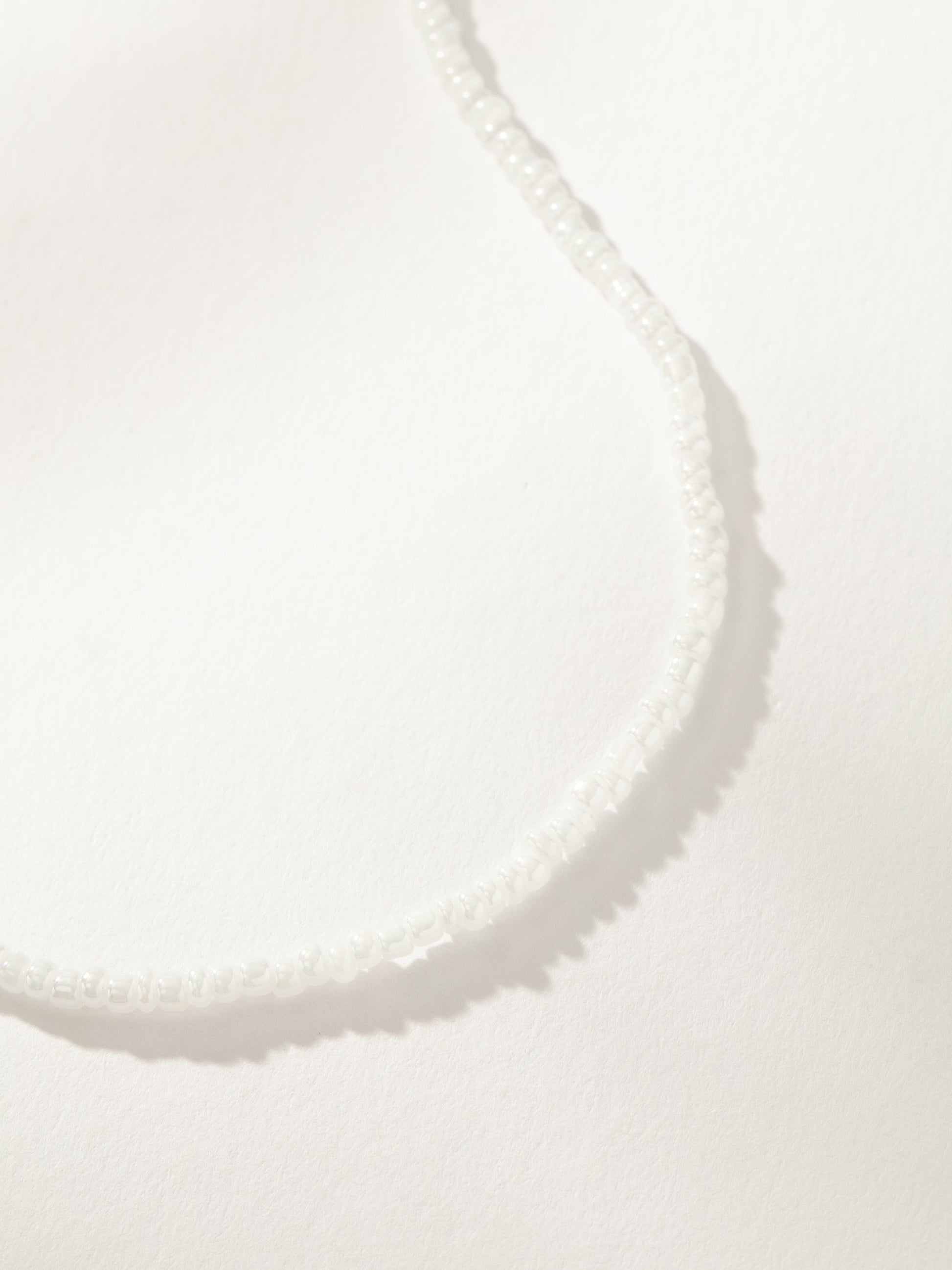 Beaded Necklace | White Mid | Product Detail Image | Uncommon James