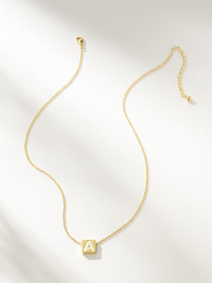 ["Bold Letter Necklace ", " Gold ", " Product Image ", " Uncommon James"]