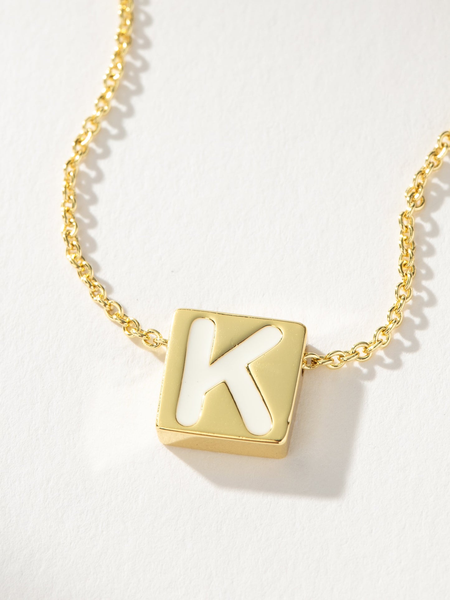 Bold Letter Necklace | Gold K | Product Detail Image | Uncommon James