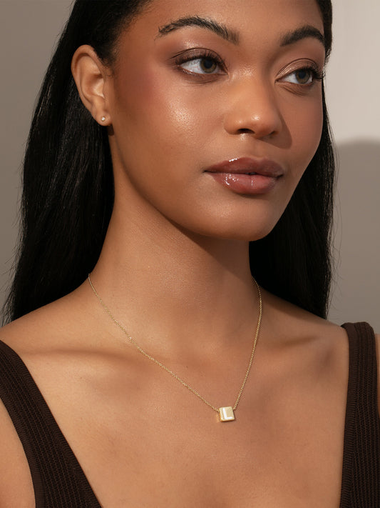 Bold Letter Necklace | Gold | eComm Image | Uncommon James