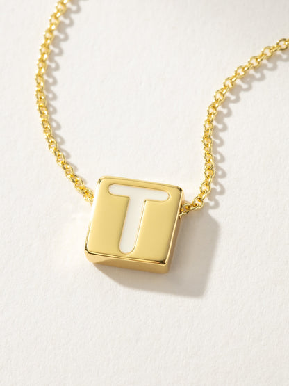 ["Bold Letter Necklace ", " Gold T ", " Product Detail Image ", " Uncommon James"]