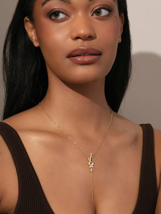Butterfly Lariat Necklace | Gold | Product Image | Uncommon James