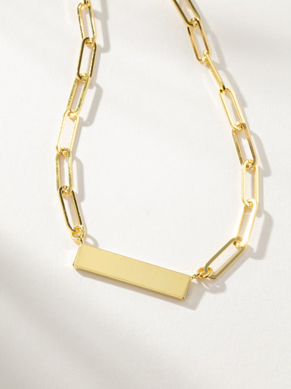 ["Chain and Bar Necklace ", " Gold ", " Product Detail Image ", " Uncommon James"]