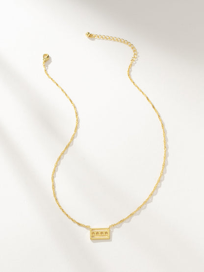 Chicago Flag Pendant Necklace | Gold | Product Image | Uncommon James