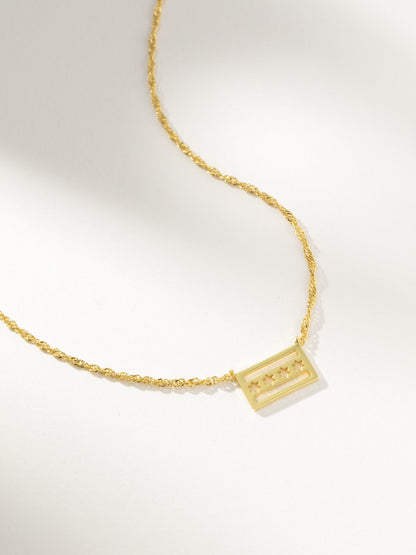 ["Chicago Flag Pendant Necklace ", " Gold ", " Product Detail Image ", " Uncommon James"]