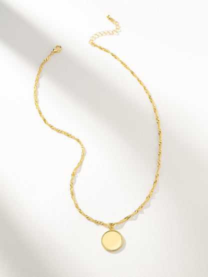 ["Circle Pendant Necklace ", " Gold ", " Product Image ", " Uncommon James"]