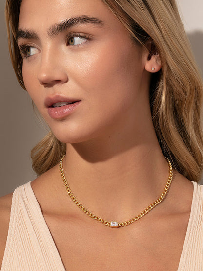 Center Of Attention Chain Necklace | Gold | Model Image | Uncommon James