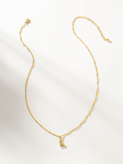["Cowboy Boot Pendant Necklace ", " Gold ", " Product Image ", " Uncommon James"]