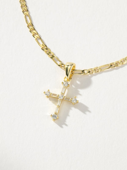 Cross and Chain Necklace | Gold | Product Detail Image | Uncommon James