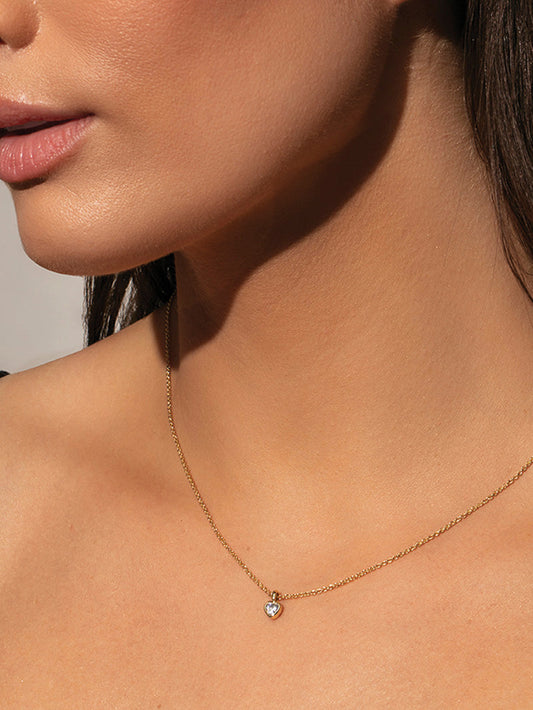 Diamond Heart Necklace | Gold | Product Image | Uncommon James