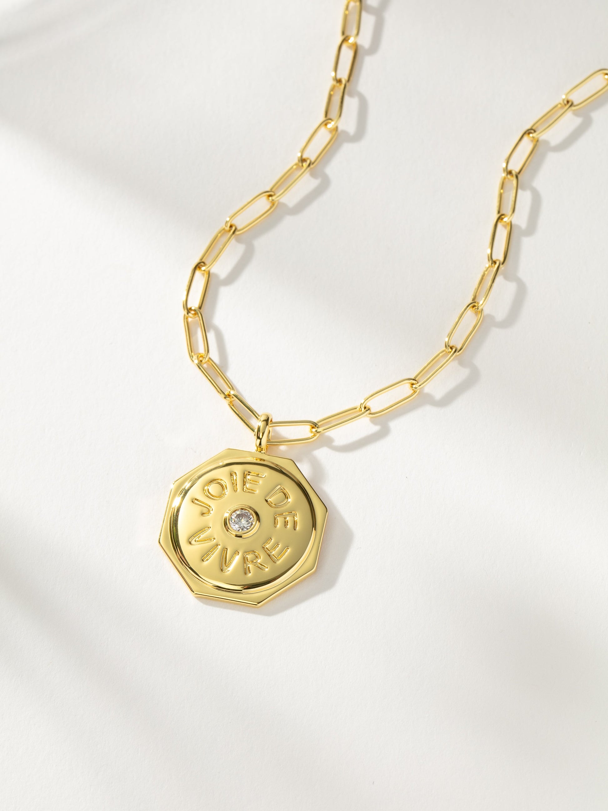 Joie De Vivre Pendant Necklace | Gold | Product Detail Image | Uncommon James