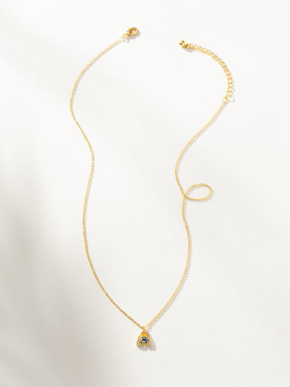 Mini Rainbow Pendant Necklace | Gold | Product Image | Uncommon James