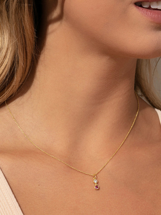 Pink and White Gem Necklace | Gold | Product Image | Uncommon James