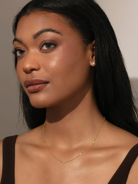 Textured Stud Necklace | Gold | Product Image | Uncommon James