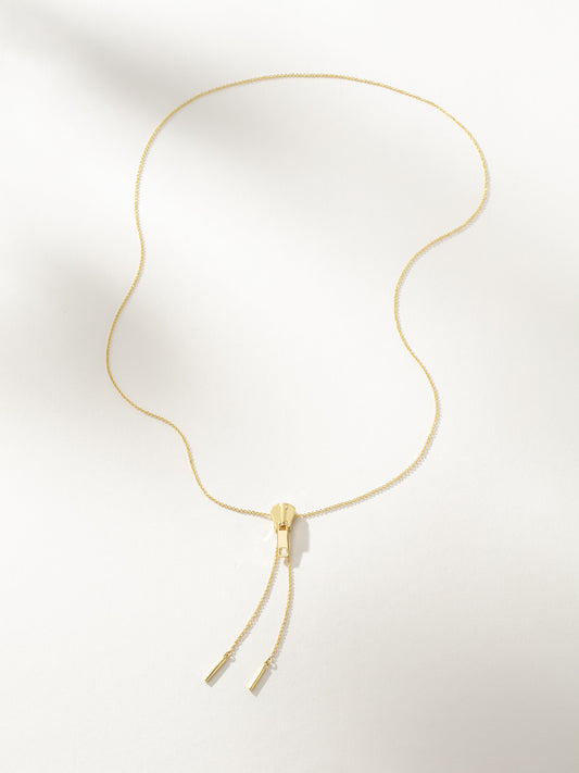 Adjustable Zipper Necklace | Gold | Product Image | Uncommon James