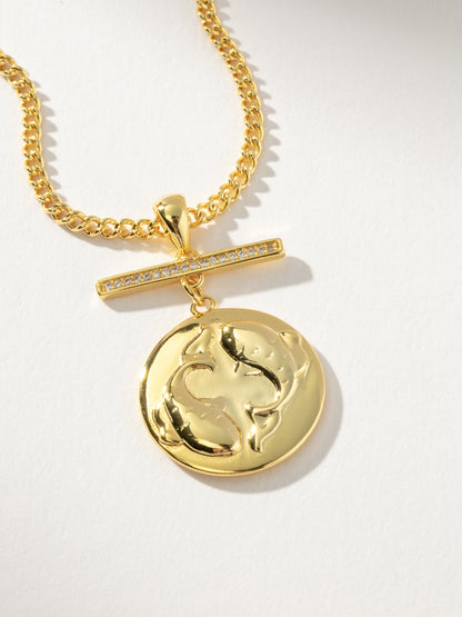 ["Zodiac Pendant Necklace ", " Gold Pisces ", " Product Detail Image ", " Uncommon James"]
