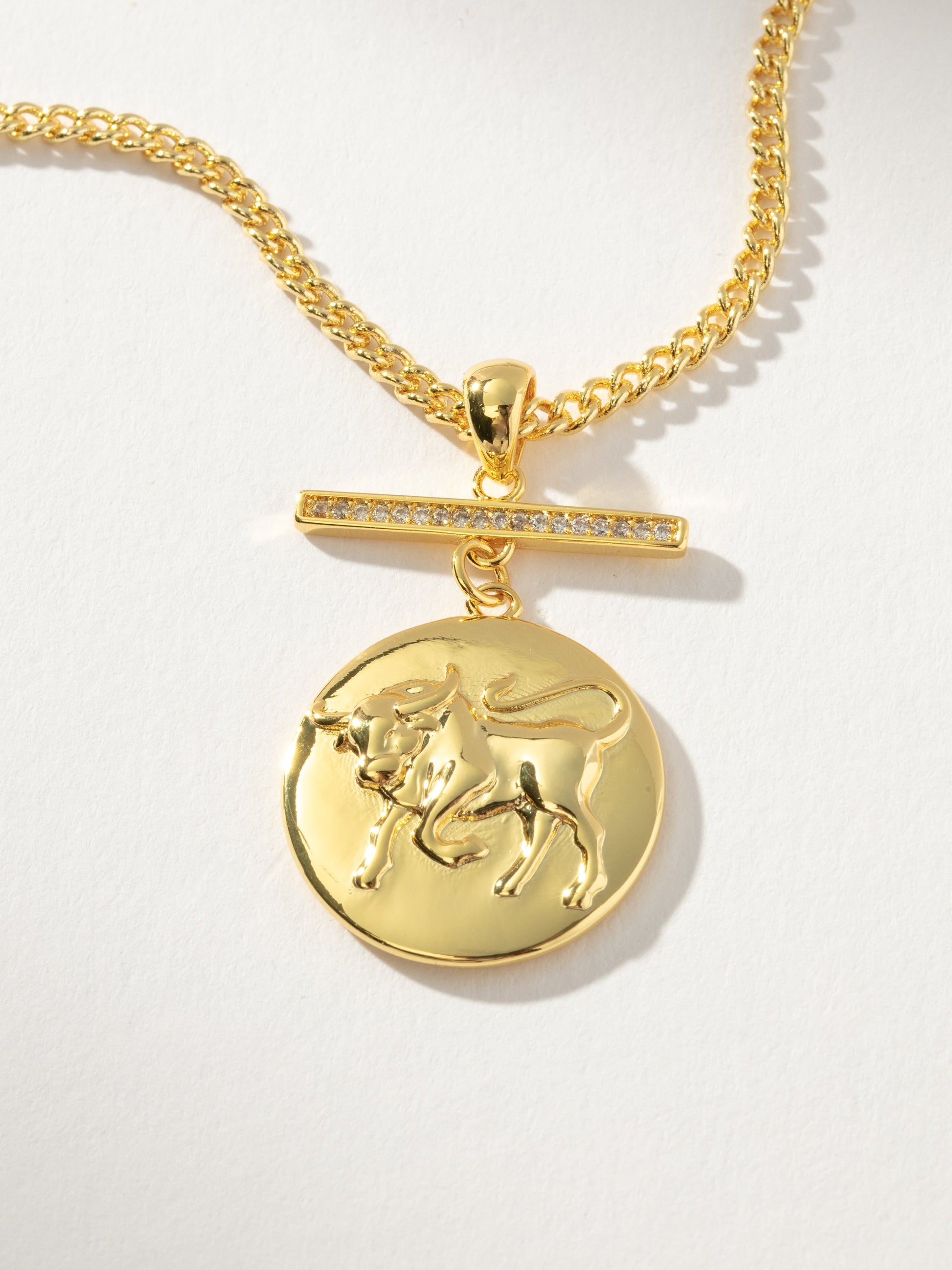 Zodiac Pendant Necklace | Gold Taurus | Product Detail Image | Uncommon James