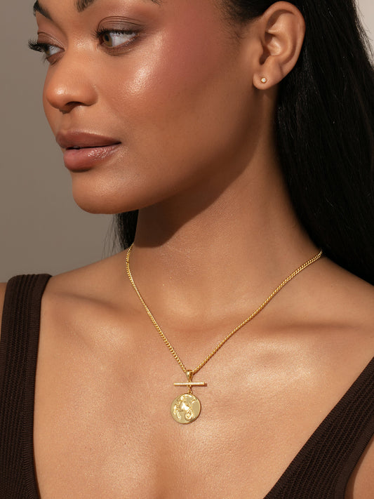 Zodiac Pendant Necklace | Gold | eComm Image | Uncommon James